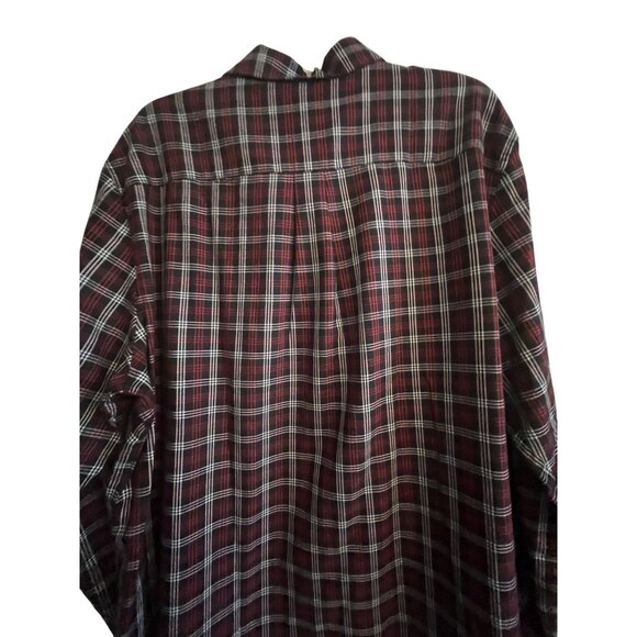 CHAPS Ralph Lauren 2XL TTG Mens Long Sleeve Red Black and White Checkered Shirt - Picture 8 of 9